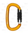 Mosquetón ovalado de aluminio Twist Lock color naranja