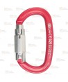Mosquetón ovalado de aluminio Tri Lock color rojo
