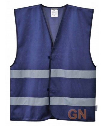 Chaleco ligero impermeable con cintas reflectantes color marino