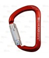 Mosquetón asimétrico de aluminio Tri Lock color rojo