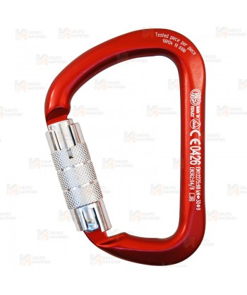 Mosquetón asimétrico de aluminio Twist Lock color rojo