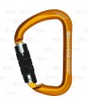 Mosquetón asimétrico de aluminio Twist Lock color naranja