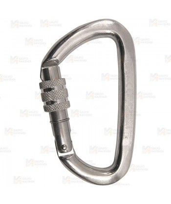 Mosquetón asimétrico de aluminio Screw Lock color plata