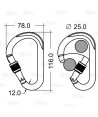 Mosquetón HMS de aluminio Screw-Lock  (22 kN y 25 Ø)