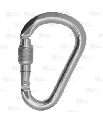 Mosquetón HMS de aluminio con seguro de rosca Screw-Lock color plata