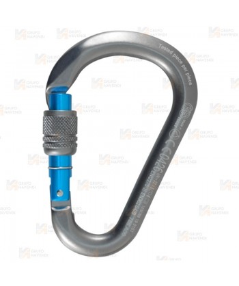 Mosquetón HMS de aluminio con seguro de rosca Screw-Lock color gris