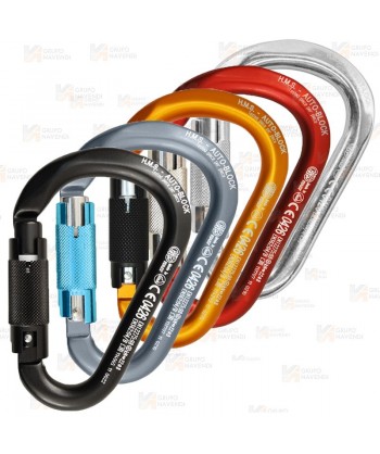 Mosquetón o conector HMS de aluminio automático Tri-Lock