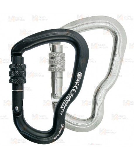 Mosquetón Ferrata de aluminio cierre Tri Lock  (30 kN y 27 Ø)