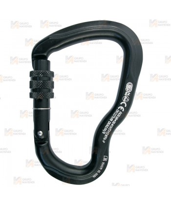 Mosquetón Ferrata de aluminio cierre Screw Lock  (30 kN y 27 Ø) color negro