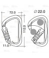 Mosquetón asimétrico de aluminio Twist Lock  (27 kN y 22 Ø)