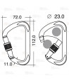 Mosquetón asimétrico de aluminio Screw Lock  (27 kN y 23 Ø)