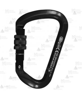 Mosquetón asimétrico de aluminio Screw Lock  (27 kN y 23 Ø) color negro