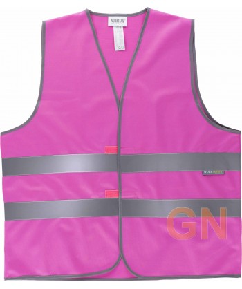Chaleco con cintas reflectantes rosa