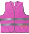 Chaleco con cintas reflectantes rosa
