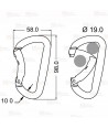 Mosquetón de aluminio plano sin seguro y con gatillo curvo (Bent-Gate)
