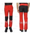 Pantalón multibolsillos bielástico para rescate color rojo y negro