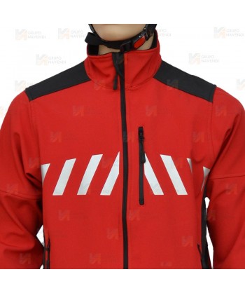 Chaqueta softshell para equipos de rescate color rojo y negro