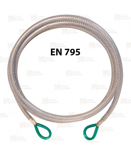 Anclaje de cable de acero con revestimiento con guardacabos