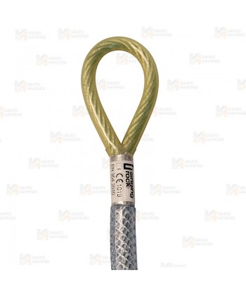 Anclaje de cable de acero con revestimiento con guardacabos