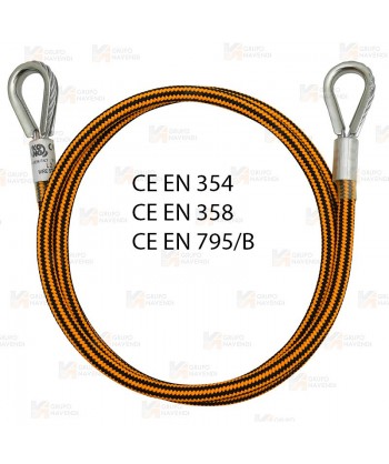 Anclaje de cable de acero con revestimiento con guardacabos
