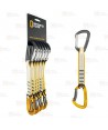 Pack de 6 cintas express de 17 cm con mosquetón superior recto e inferior curvo.