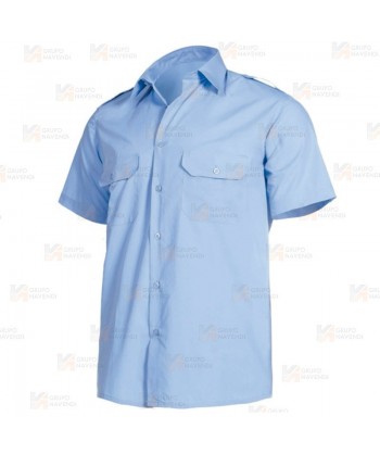 Camisa para uniforme manga corta color celeste