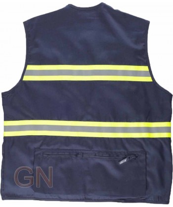 Chaleco ligero con cintas reflectantes bicolor amarillo/plata/amarillo