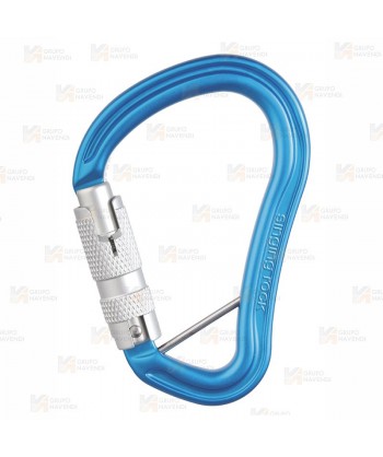 Mosquetón HMS de aluminio Tri-Lock  (30 kN y 26 Ø) color azul