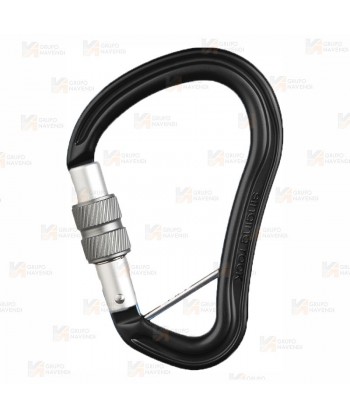 Mosquetón HMS de aluminio Screw Lock  (30 kN y 26 Ø) color negro