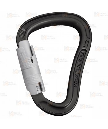 Mosquetón automático HMS de aluminio Tri-Lock  (23 kN y 22 Ø) color negro
