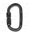 Mosquetón oval de aluminio de doble acción Twist Lock color negro