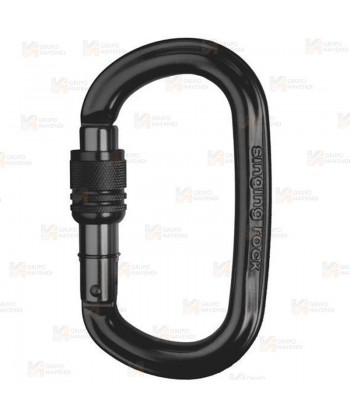 Mosquetón oval de aluminio con cierre rosca  Screw Lock  (26 kN y 21 Ø) color negro