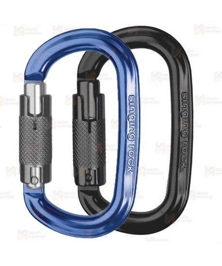 Mosquetón oval de aluminio de doble acción Twist Lock
