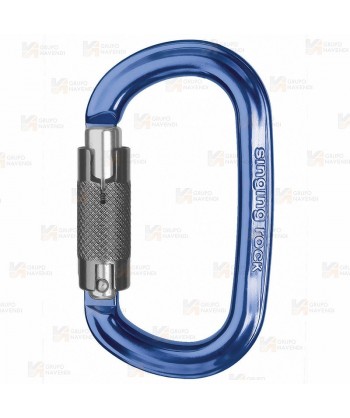 Mosquetón oval de aluminio de doble acción Twist Lock color azul