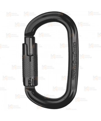 Mosquetón oval de aluminio de doble acción Twist Lock color negro