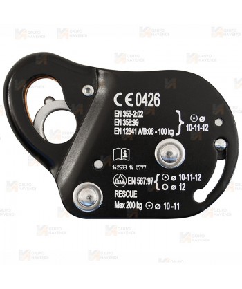 Anticaídas y bloqueador simultáneo para cuerdas de 10 mm a 12 mm.