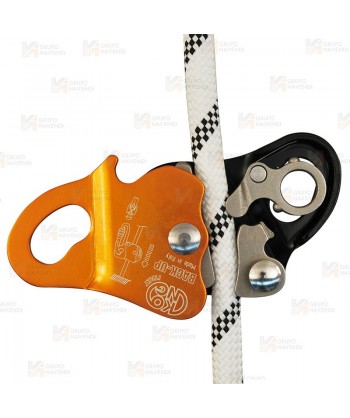 Anticaídas y bloqueador simultáneo para cuerdas de 10 mm a 12 mm.