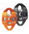 Polea doble para cuerdas con apertura y enganche doble (50 kN)
