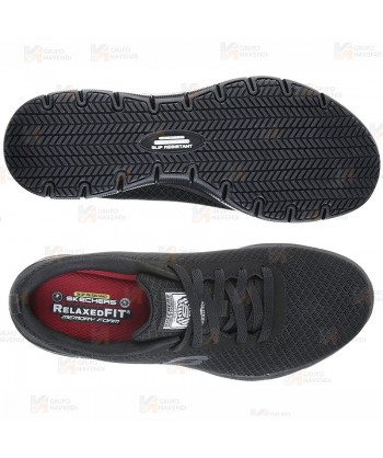 Zapatilla Skechers con cordones Ghenter Bronaugh  para mujer color negro