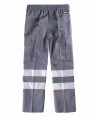 Pantalón multibolsillos de algodón color gris oscuro con cintas reflectantes
