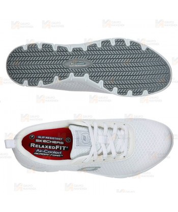 Zapatilla Skechers con cordones Ghenter Bronaugh  para mujer color blanco