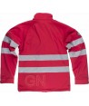 Chaqueta softshell roja de triple capa y cintas reflectantes