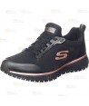 Zapatilla laboral Skechers Squad SR para mujer color negro y rosa