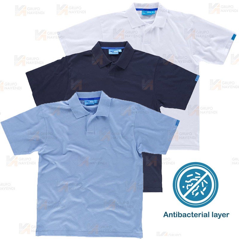 Polo transpirable, antibacteriano de manga corta