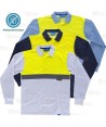 Polo bicolor antibacteriano de manga larga y cinta reflectante
