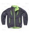 Cazadora deportiva con tejido Ripstop gris/amarillo fluor