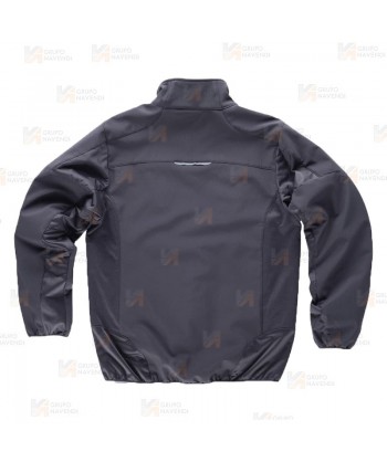 Cazadora deportiva con tejido Ripstop gris/amarillo fluor