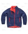 Cazadora deportiva con tejido Ripstop marino/rojo