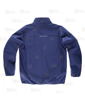 Cazadora deportiva con tejido Ripstop marino/rojo