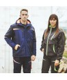 Cazadora deportiva con tejido Ripstop marino/rojo